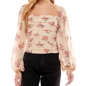 Wayf metallic balloon sleeve top from Nordstrom.